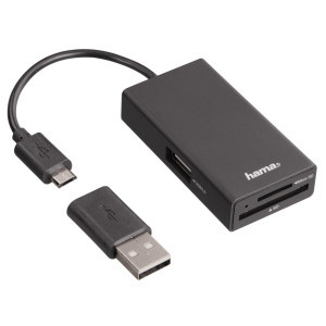 Четец за карти HAMA 54141,OTG hub USB 2.0, for Smartphone/Tablet/Notebook/PC
