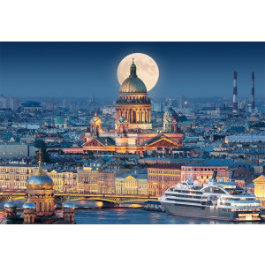 Пъзел Castorland Пълнолуние над катедралата Св. Исак, Санкт Петербург, 1000 елемента, C-103447-2