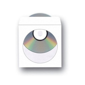 Плик за CD 90 g, 124x124 мм, кръгъл прозорец, бял
