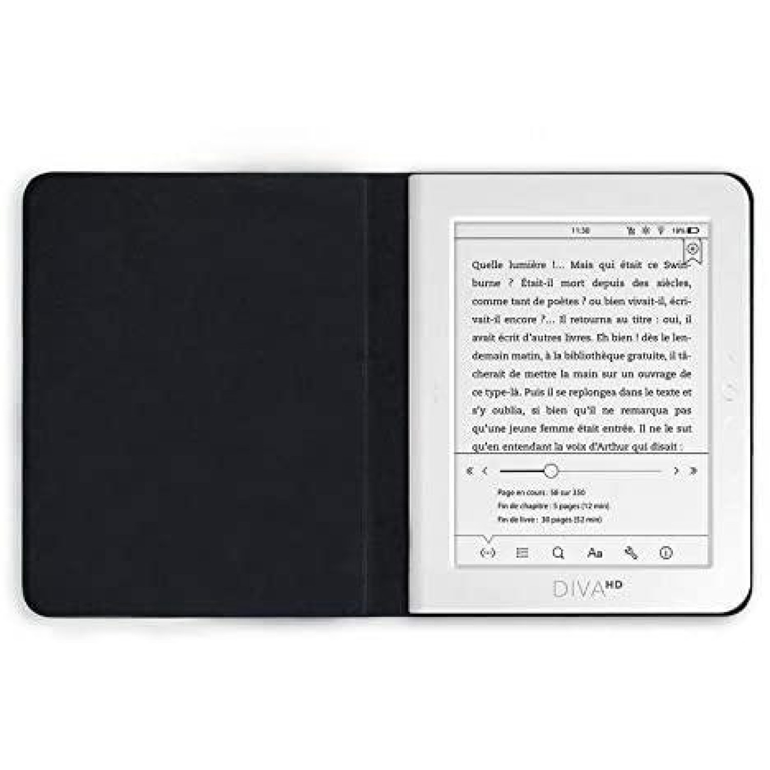 Калъф кожен BOOKEEN Classic, за eBook четец DIVA, 6 inch, магнит, Denim Blue