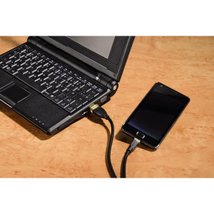 Кабел HAMA USB 2.0 - micro USB, 1.8 м., Черен, позлатен, екраниран