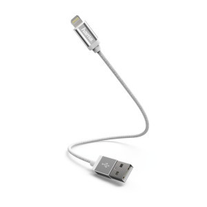 Кабел HAMA 178283, USB 2.0 A мъжко - Lightning, 0.2 м., Бял