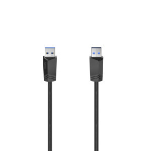 Кабел HAMA  USB 3.0, USB-A мъжко - USB-А мъжко, 1.5 м, 5Gbit/s, екраниран