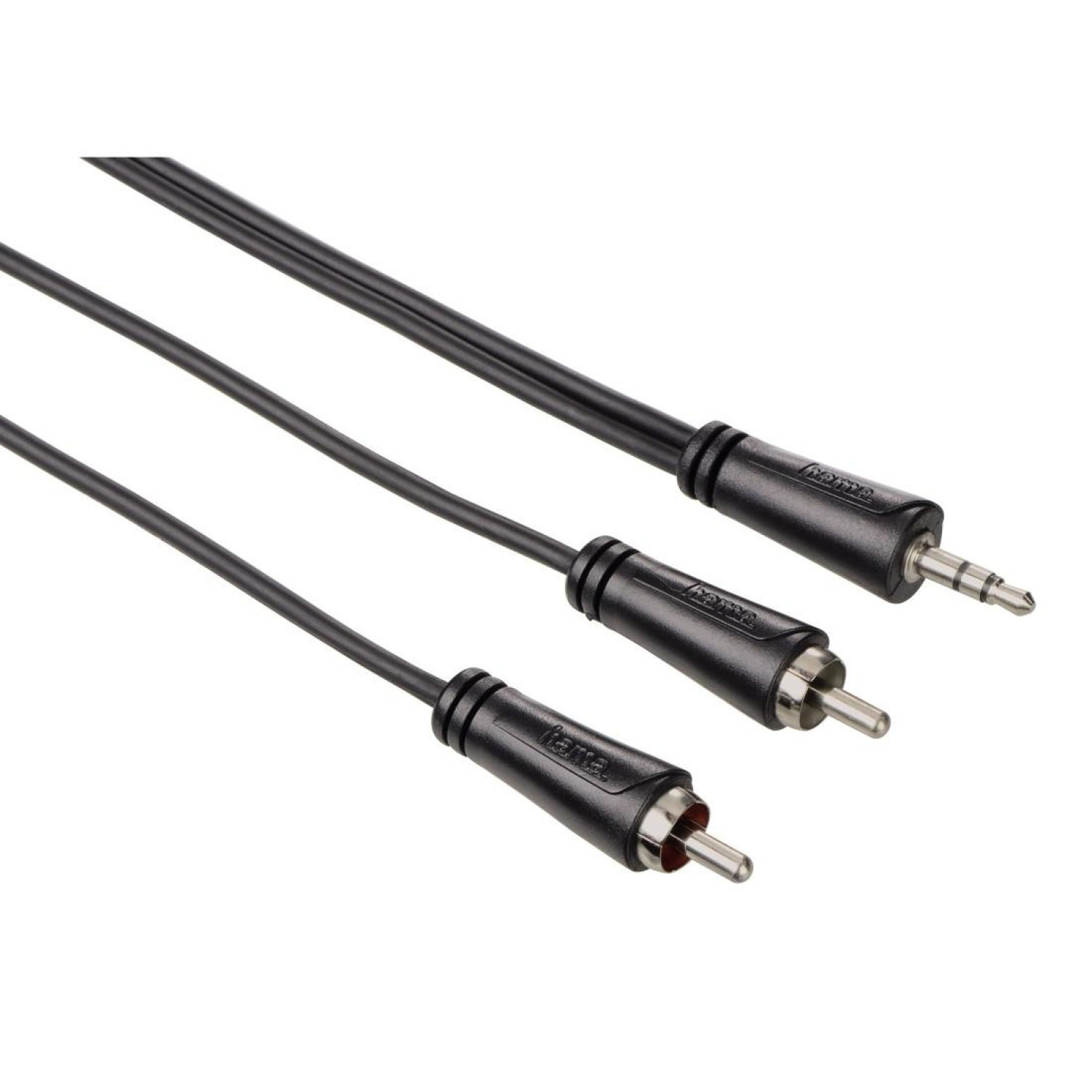 Аудио кабел HAMA 122296, 3.5 mm жак мъжко - 2 x Чинч мъжко, 3.0м, Черен