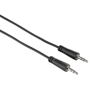 Аудио кабел HAMA 122309, 2 x 3.5мм стерео жак мъжко, 3.0м, Черен