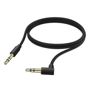 Аудио кабел HAMA 173872, 3.5мм жак мъжко - 3.5мм жак мъжко на 90°, 1м, Черен