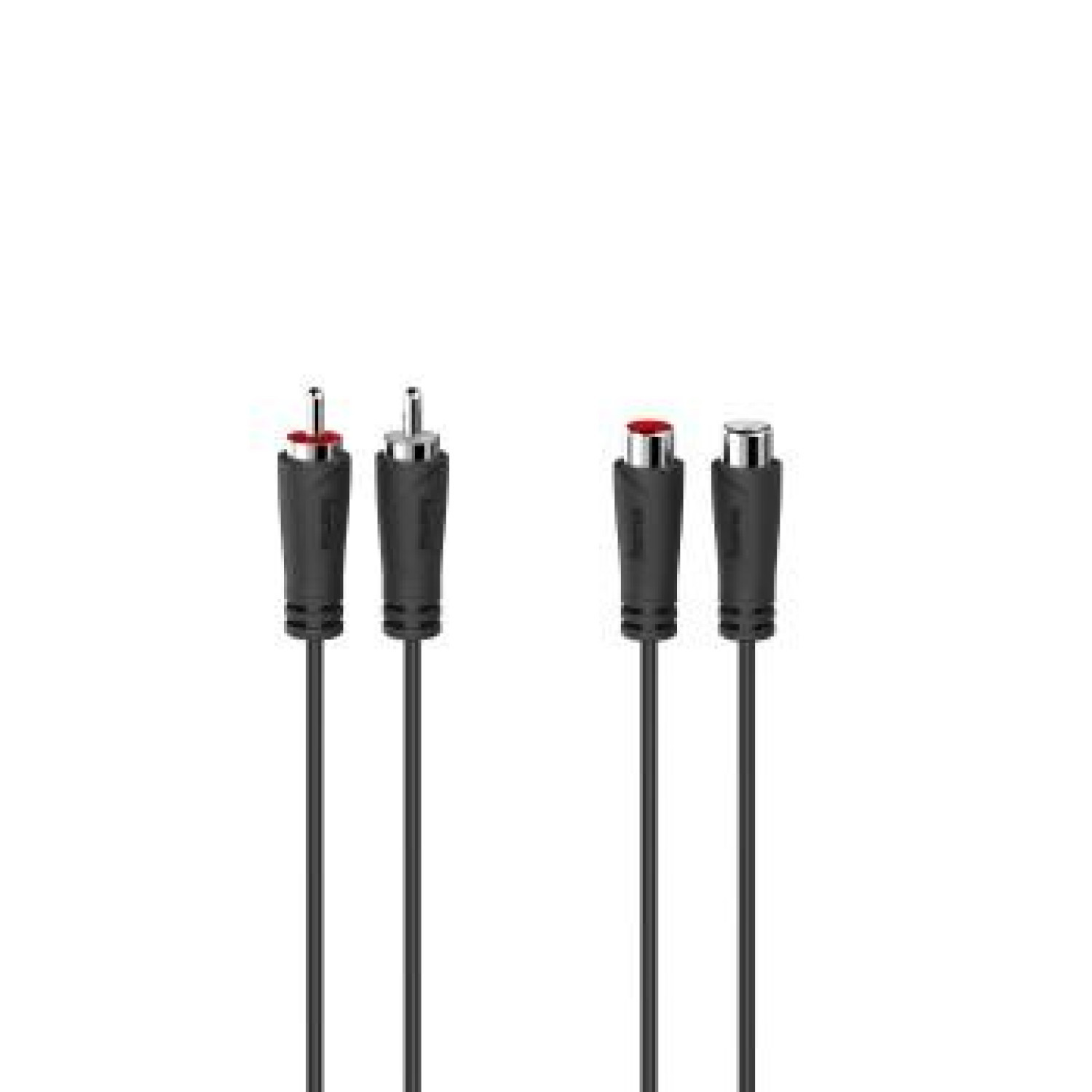 Удължителен аудио кабел HAMA  2 x Чинч мъжко - 2 x Чинч женско, 1.5 м, Черен