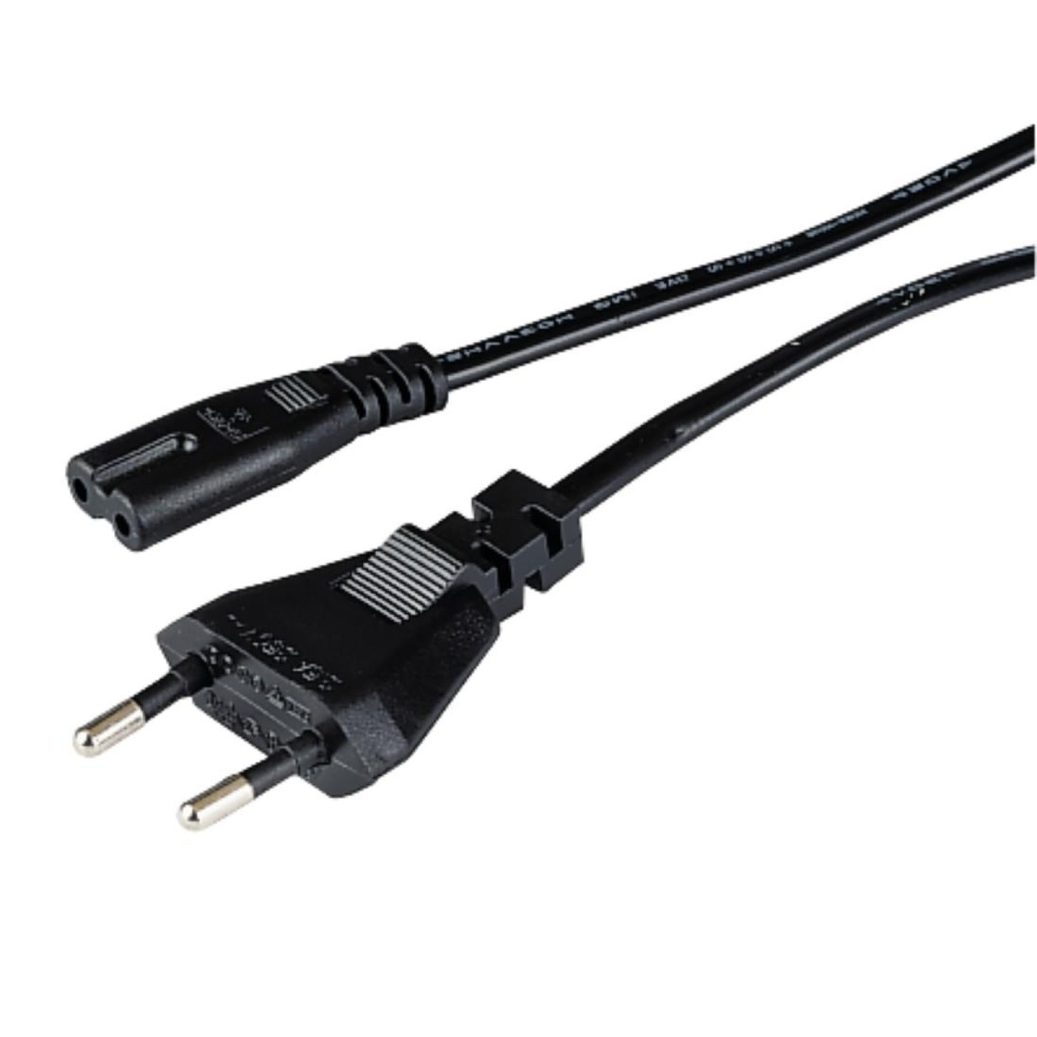 Захранващ кабел HAMA, Euro-plug, 2pi(IEC C7) женско, 0.75 m, Черен