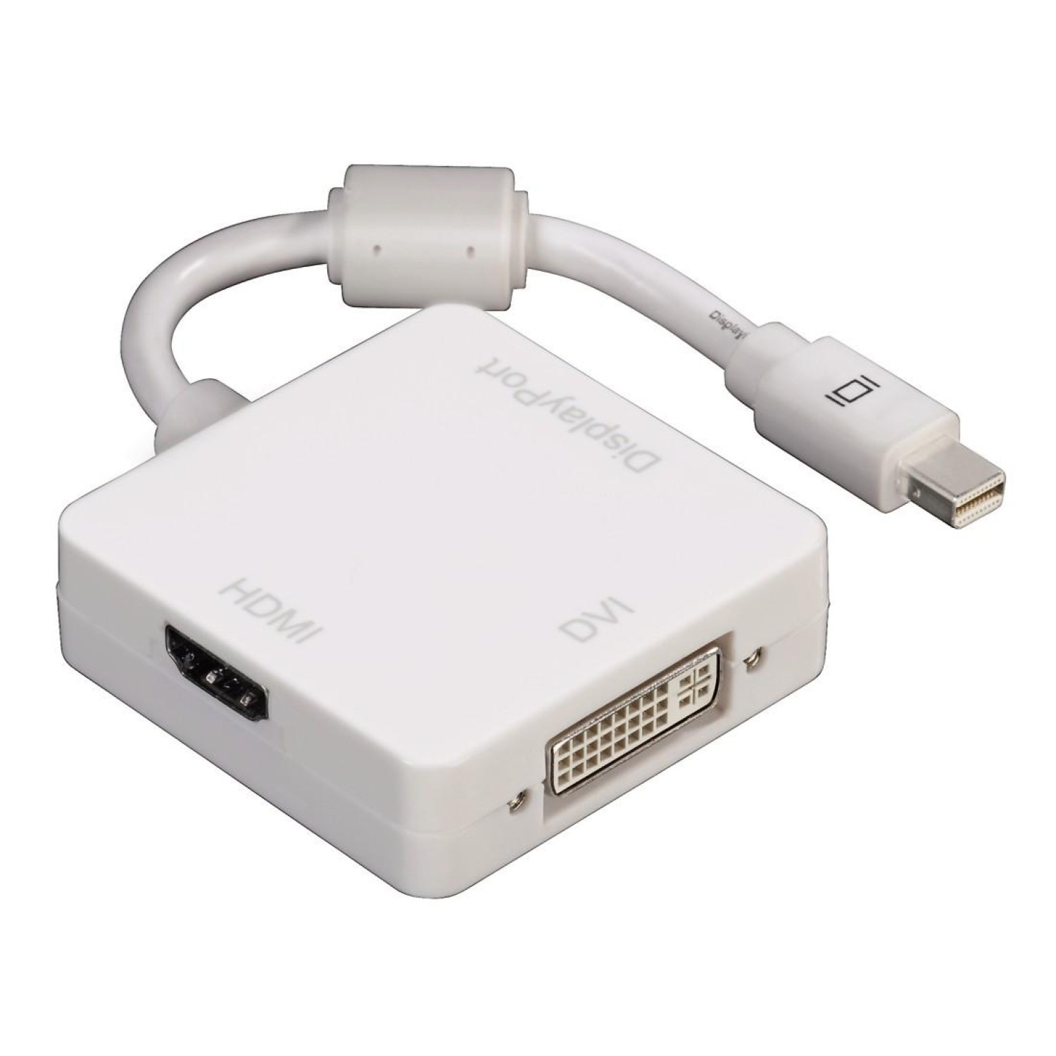 Адаптер 3 в 1 HAMA 53245 Mini DisplayPort мъжко - DVI / DisplayPort / HDMI женско, Бял