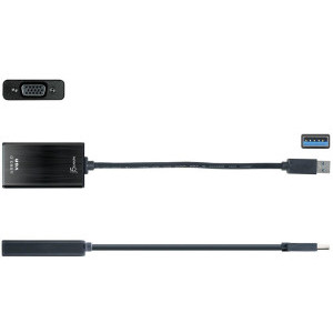 Адаптер j5create JUA310, USB 3.0 мъжко - VGA женско, 129.5mm, Черен