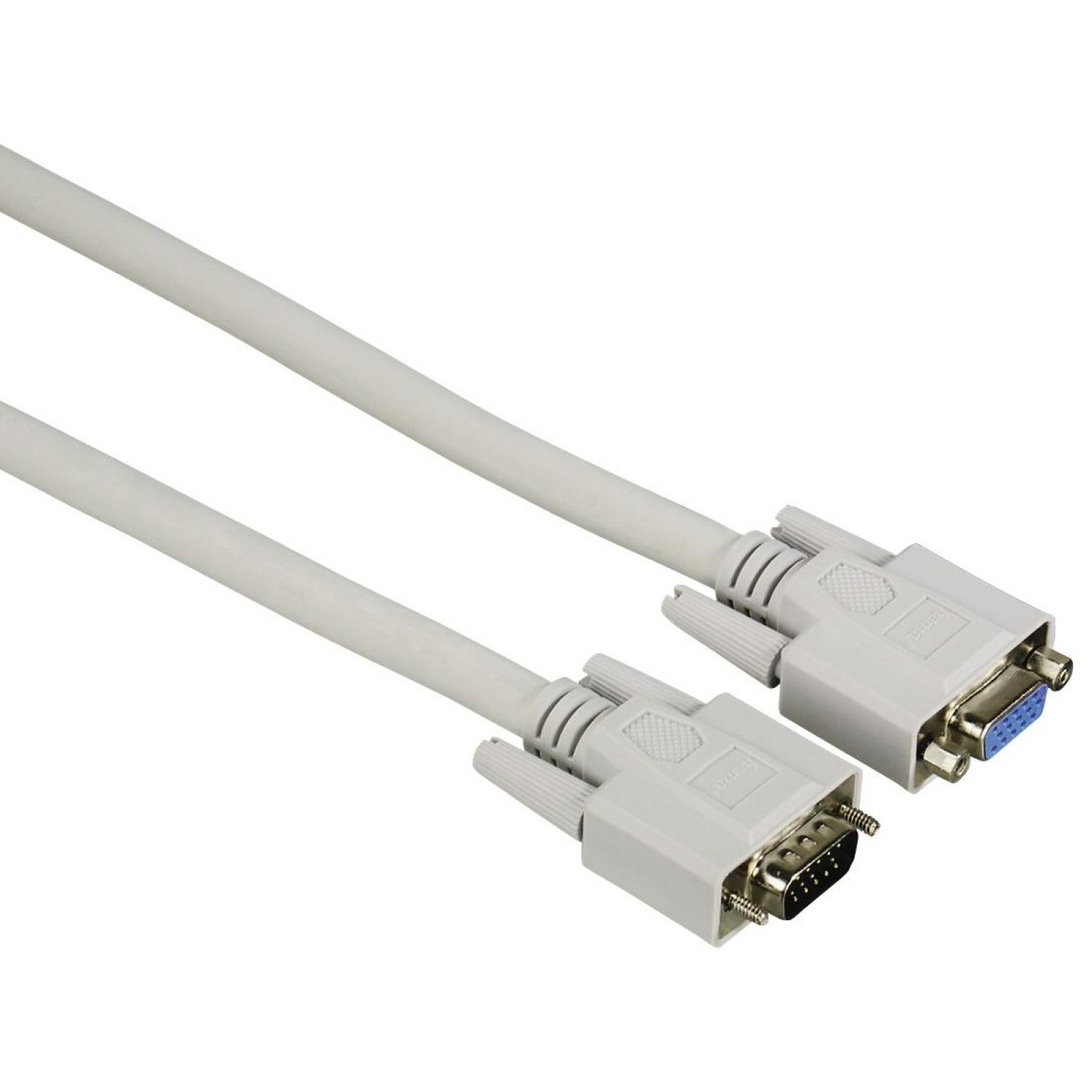 Удължителен кабел за монитор HAMA 20184, VGA мъжко - VGA женско, Екраниран, 1.80 м, Сив