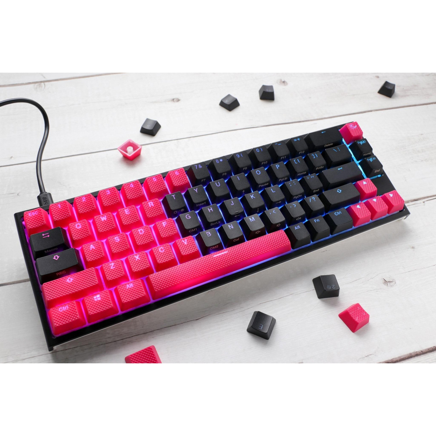 Капачки за механична клавиатура Ducky Red 31-Keycap Set Rubber Backlit Double-Shot US Layout