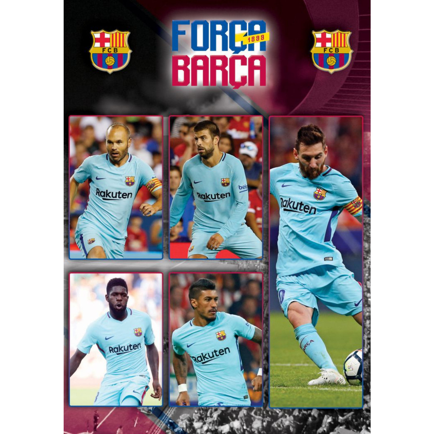 Тетрадка FC Barcelona А4, 60 листа, ред, офсет