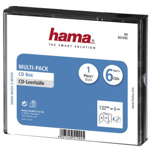 Кутийка за CD/DVD HAMA Multi-Pack 6, прозрачен/черен