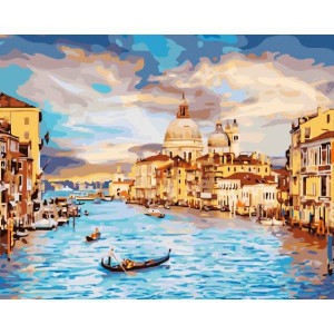Рисуване по номера Небесна Венеция, с подрамка, 40х50 см.