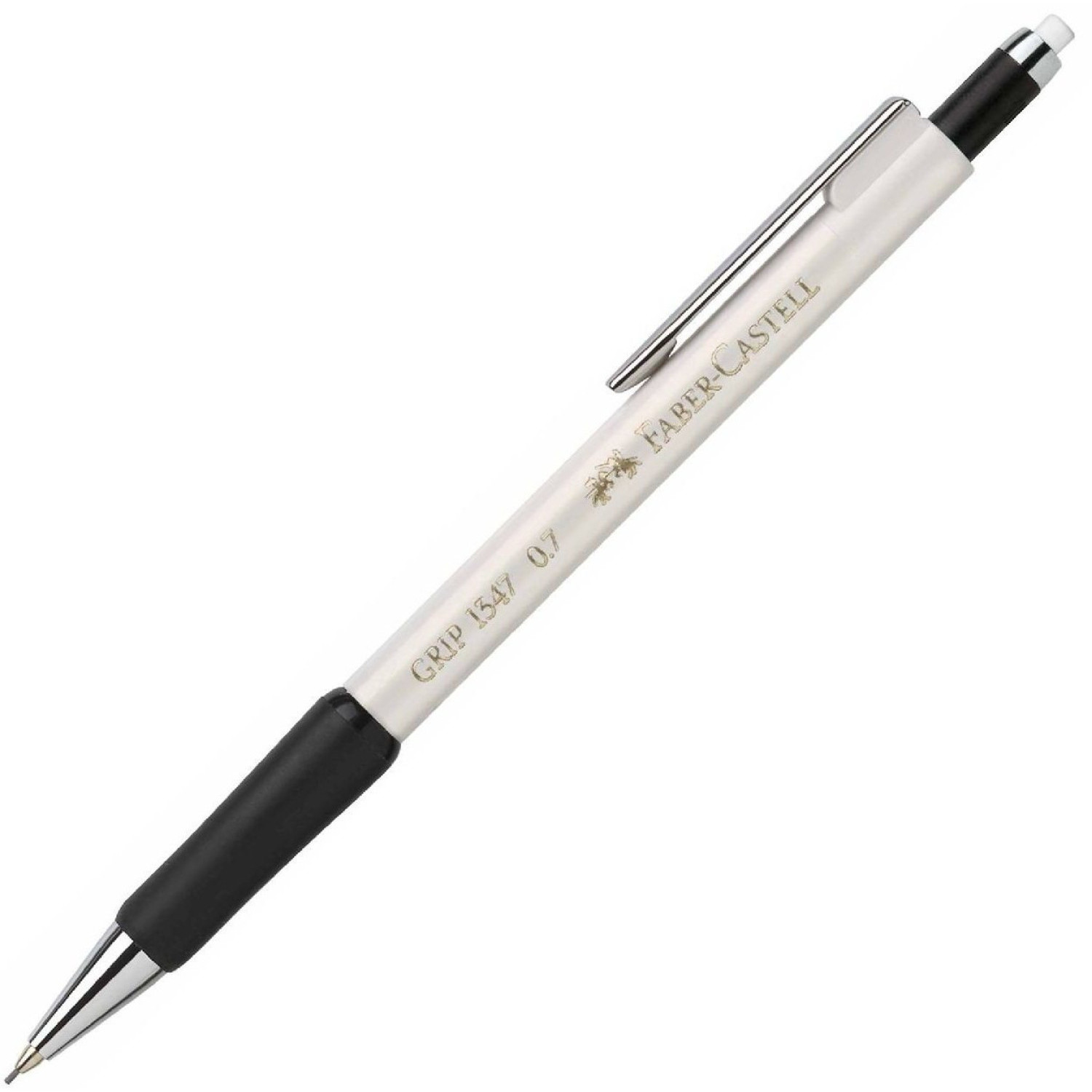 Автоматичен молив Faber-Castell Grip 1347, 0.7 мм, бял