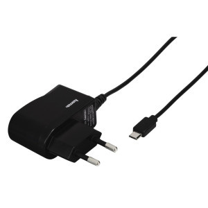 Зарядно HAMA 220V, micro USB, 1 A, с кабел, Черен