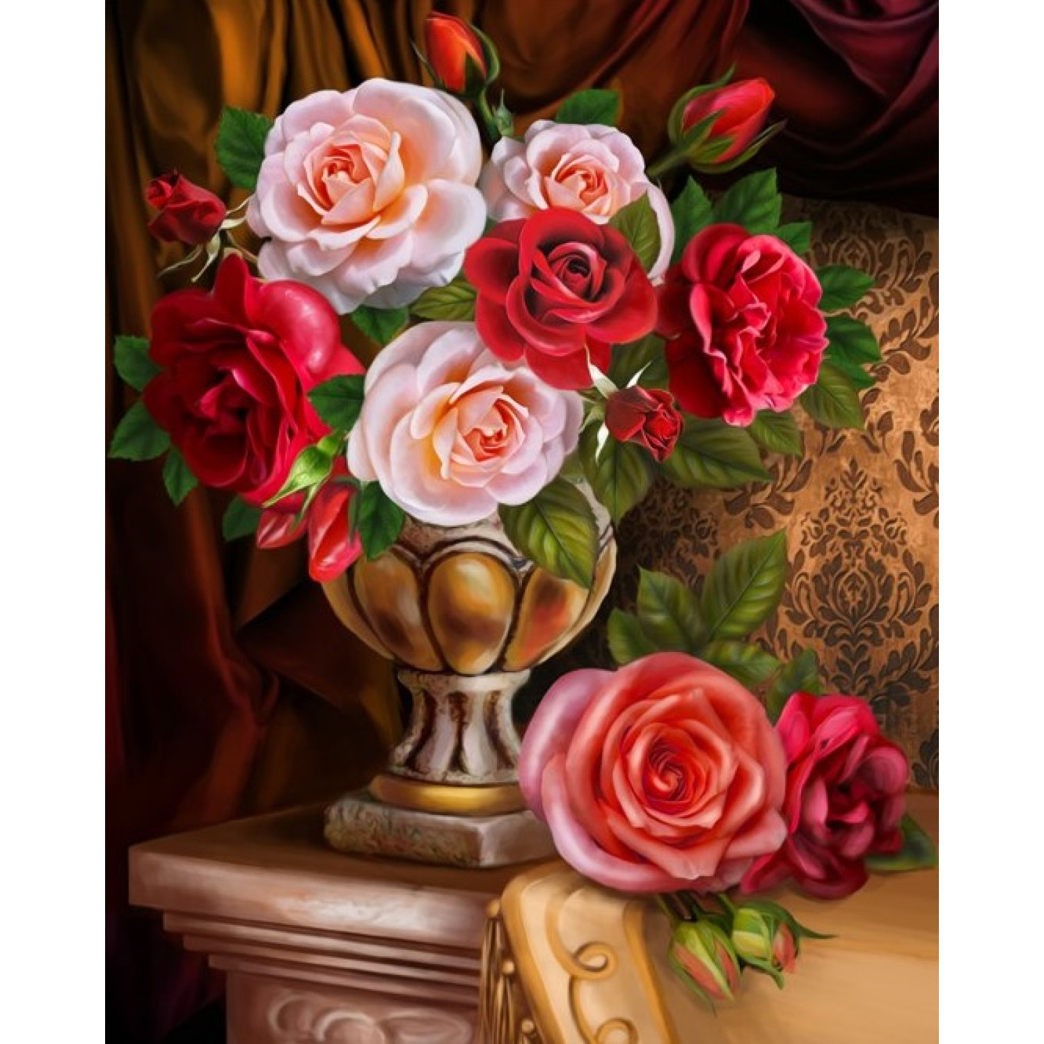 Диамантен гоблен Красиви рози, 30x40 см.