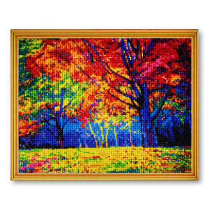 Диамантен гоблен Есенна гора, 40x50 см.