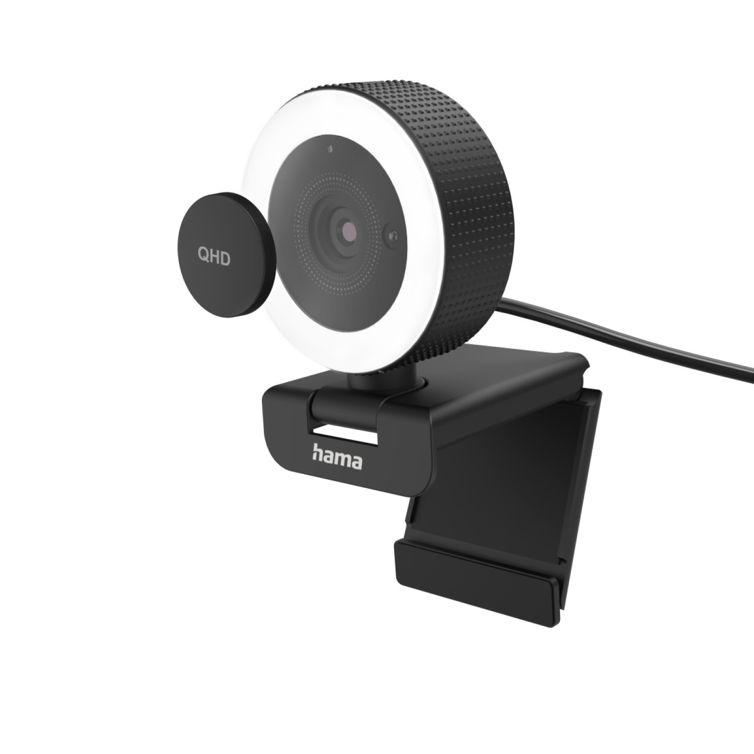 Уеб камера HAMA C-800 Pro, QHD и дистанционно, Стерео микрофон, Пръстеновидна светлина, Черен
