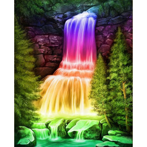 Диамантен гоблен Цветен водопад, 40х50 см.