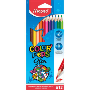 Цветни моливи Maped Color Peps триъгълни, 12 цвята