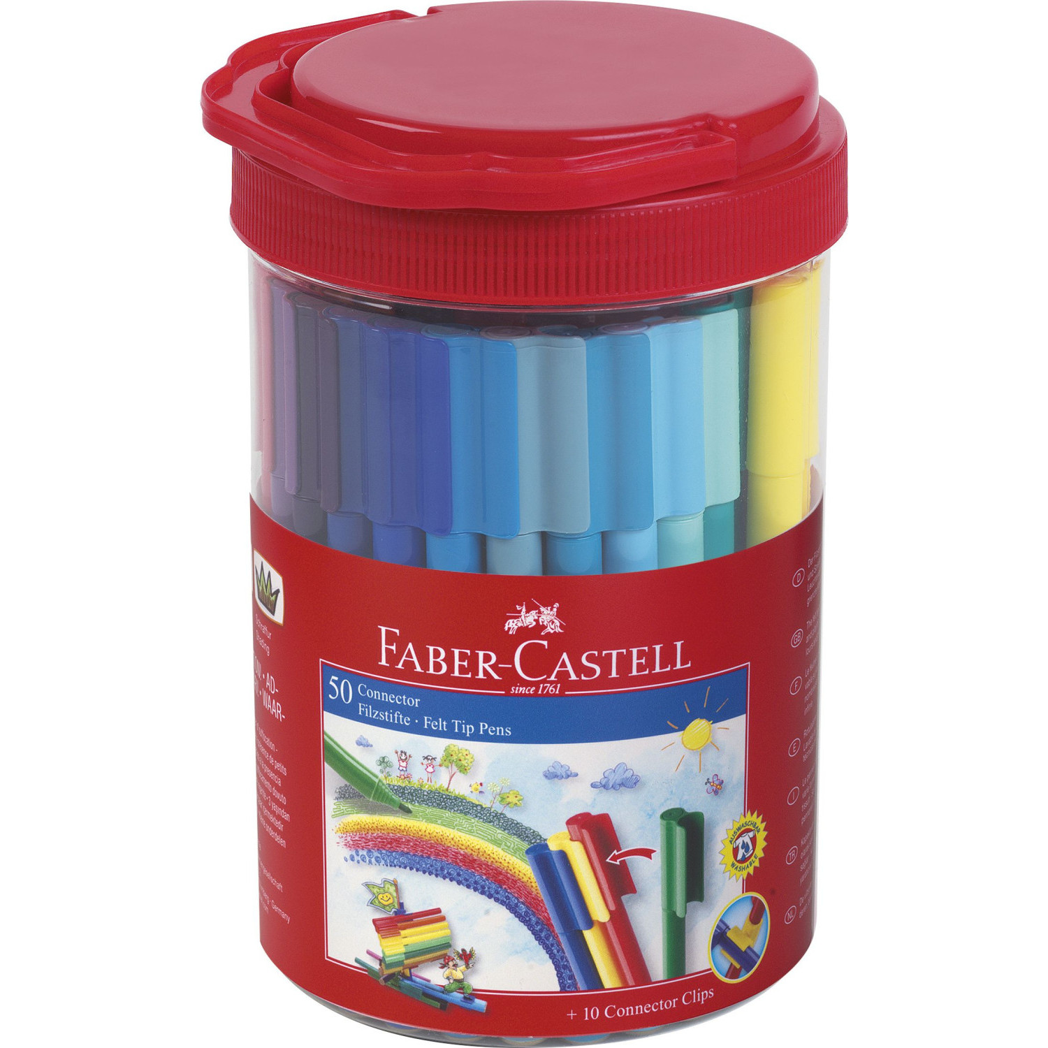 Флумастери Faber-Castell Connector, 50 цвята