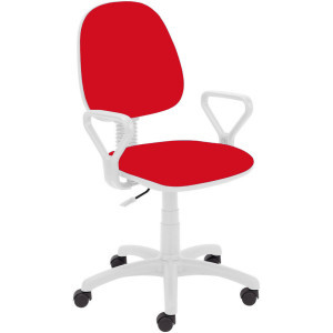 Работен стол Regal White - червен M04