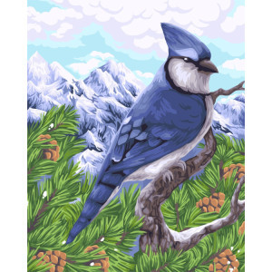 Рисуване по номера Синя птица, с подрамка, 40х50 см.