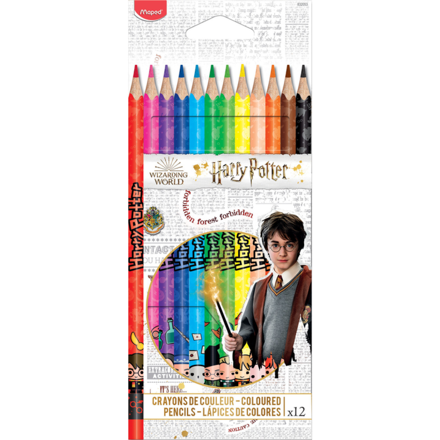 Цветни моливи Maped Harry Potter, 12 цвята
