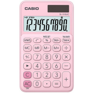 Калкулатор Casio SL-310UC, джобен, 10 dgt, розов