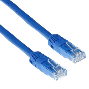 Мрежов пач кабел ACT U/UTP, CAT 6, RJ-45 - RJ-45, 1.0 m, Медни проводници, Син, Булк опаковка