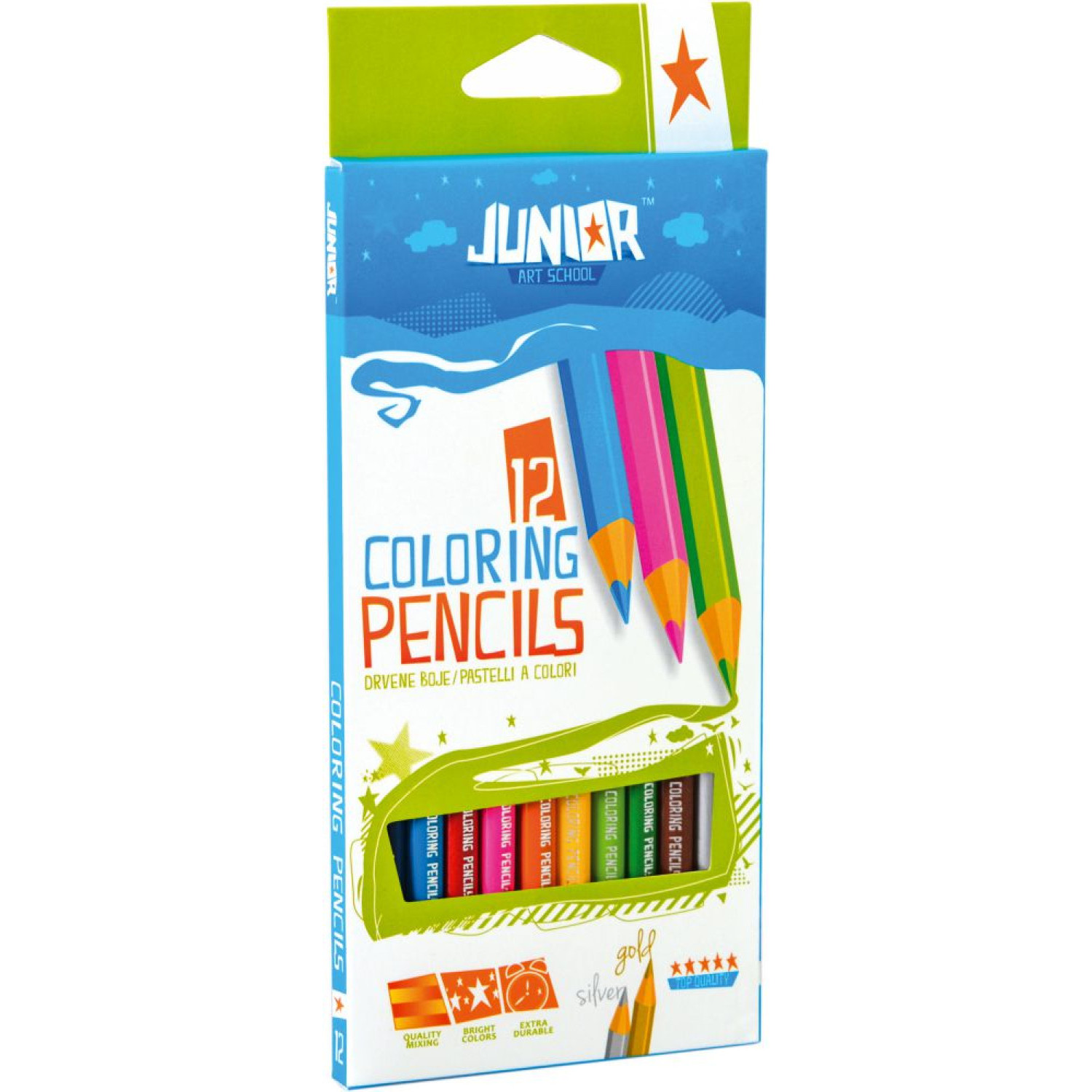 Цветни моливи Junior, 12 цвята
