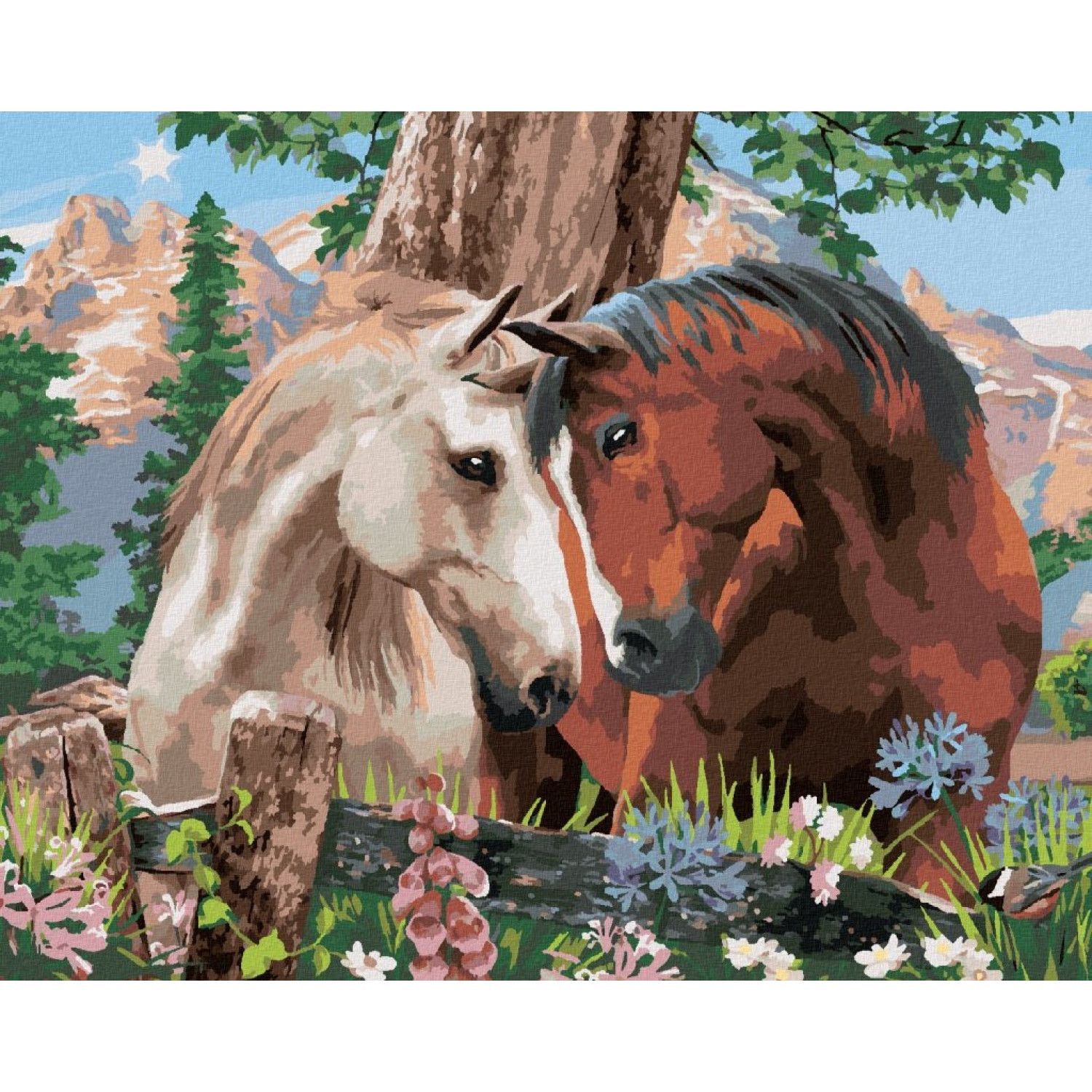 Рисуване по номера Влюбени коне (Howard Robinson), с подрамка, 40х50 см.