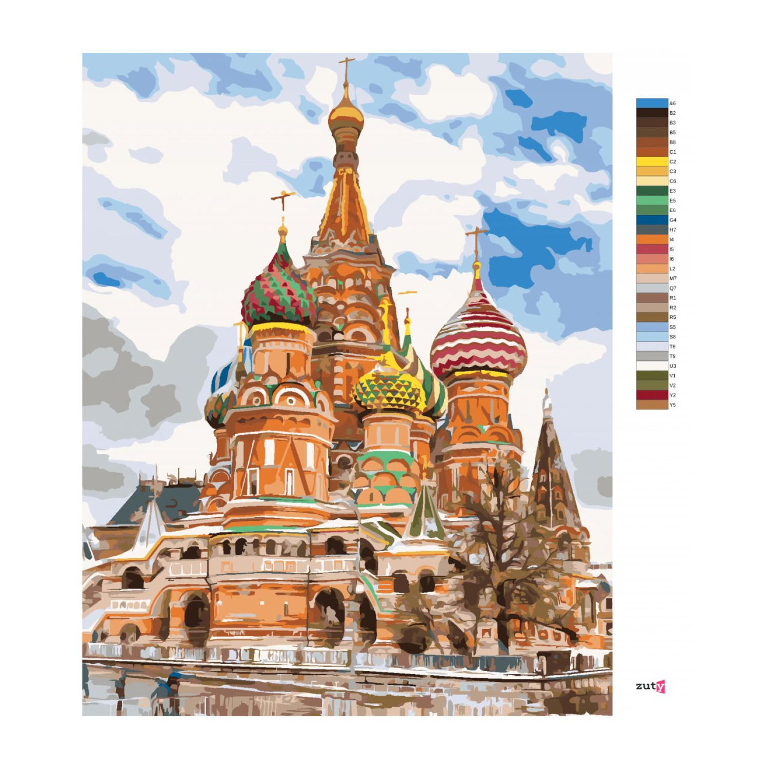 Рисуване по номера Свети Босилек, Москва, с подрамка, 40х50 см.