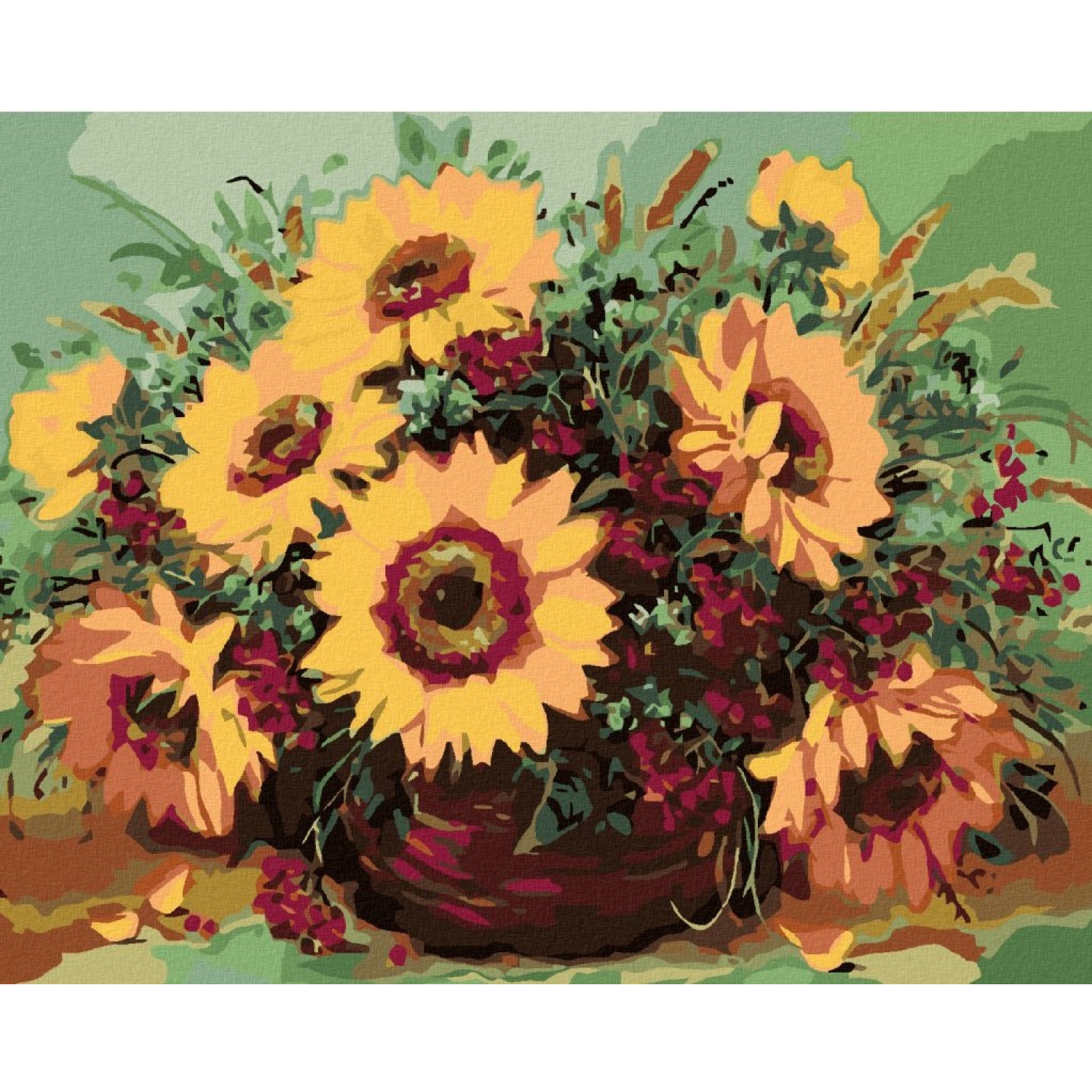 Рисуване по номера Красиви слънчогледи, с подрамка, 40х50 см.