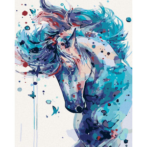 Рисуване по номера Абстрактен кон, с подрамка, 40х50 см.