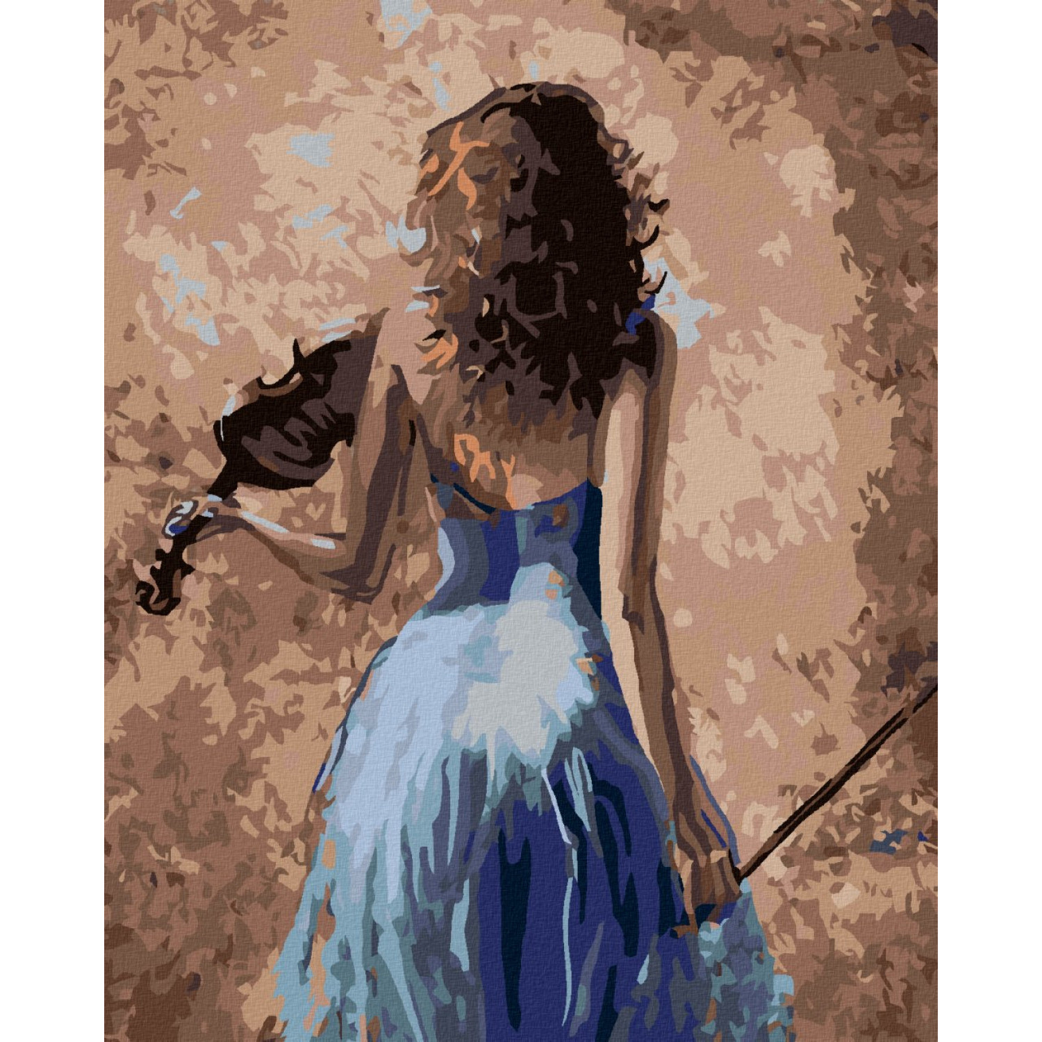 Рисуване по номера Жена със синя рокля, с подрамка, 40х50 см.