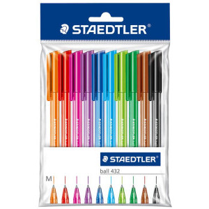 Химикалки Staedtler 423 М, триъгълни, 10 цвята
