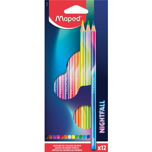 Цветни моливи Maped Color Peps Nightfall Teens, 12 цвята