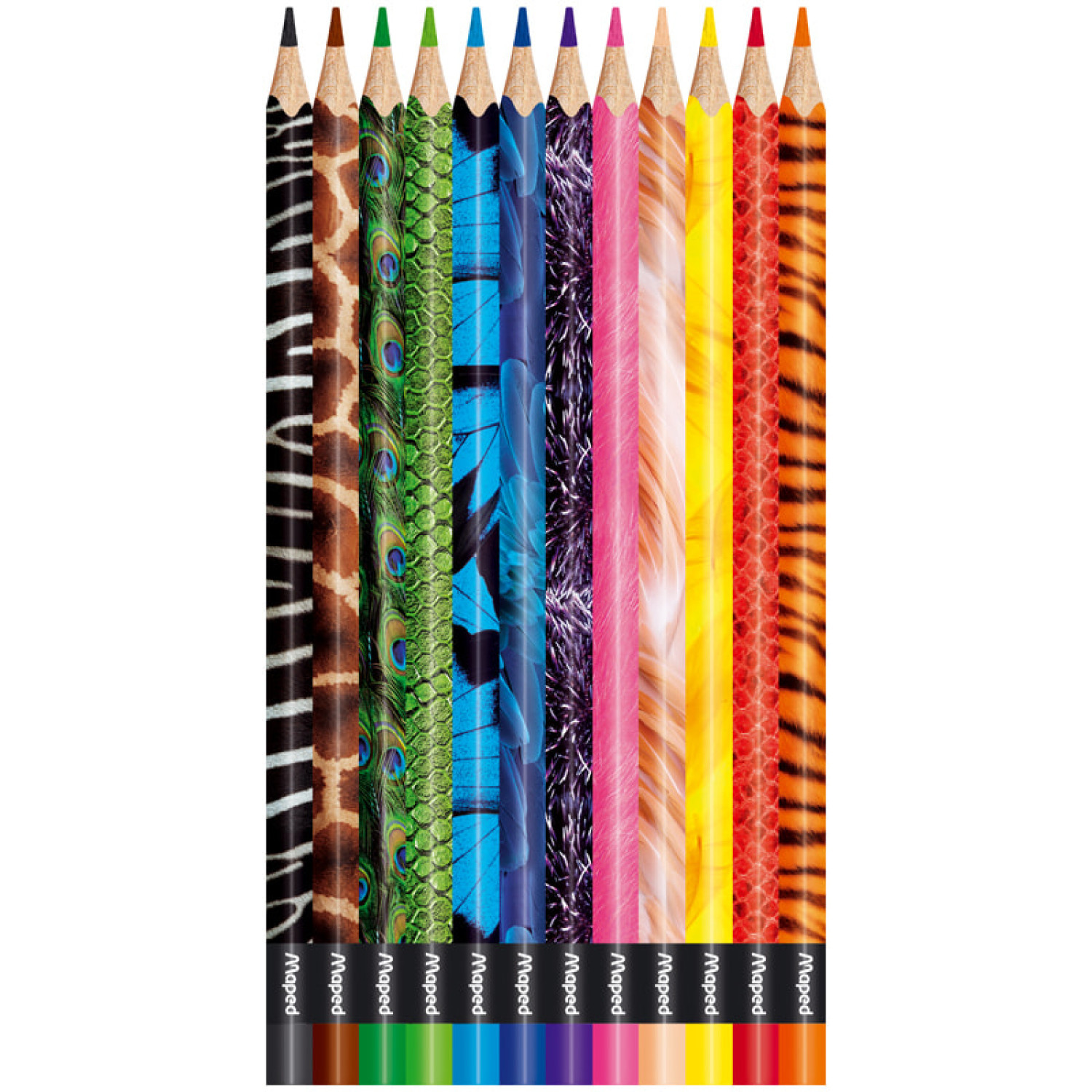 Цветни моливи Maped Color Peps Animals, 12 цвята