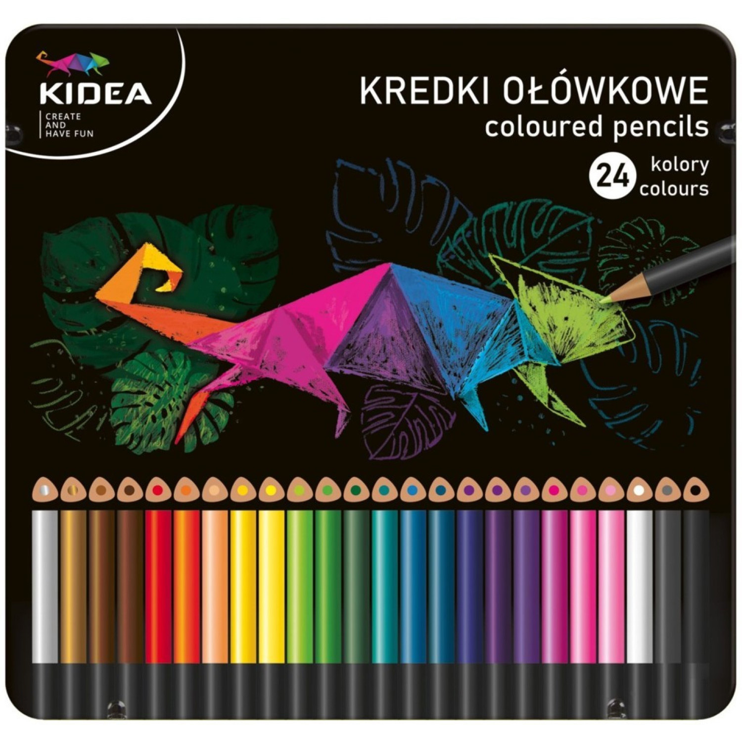 Цветни моливи Kidea, метална кутия