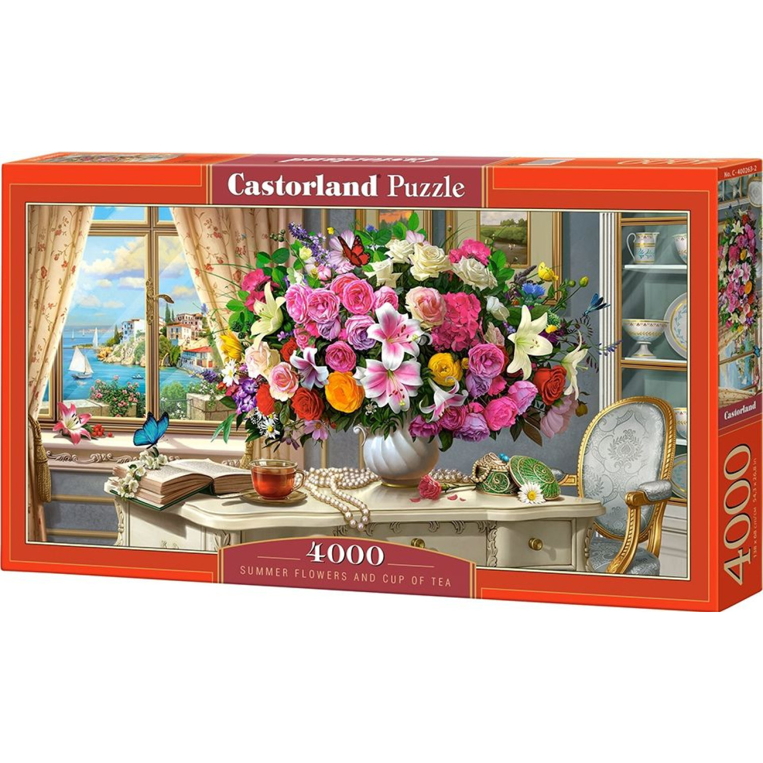 Пъзел Castorland Летни цветя и чаша чай, 4000 елемента, C-400263