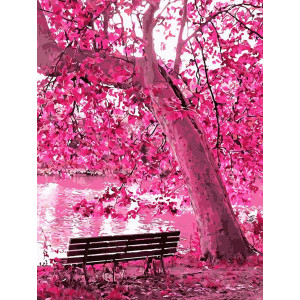 Рисуване по номера Розова есен, с подрамка, 40х50 см.