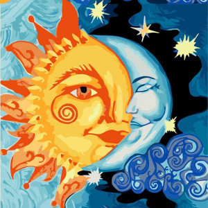 Диамантен гоблен Слънце и луна, 40x50 см.