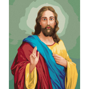 Рисуване по номера Исус Христос, с подрамка, 40х50 см.