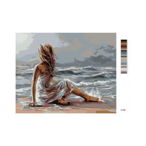 Рисуване по номера Момиче край морето, с подрамка, 40х50 см.