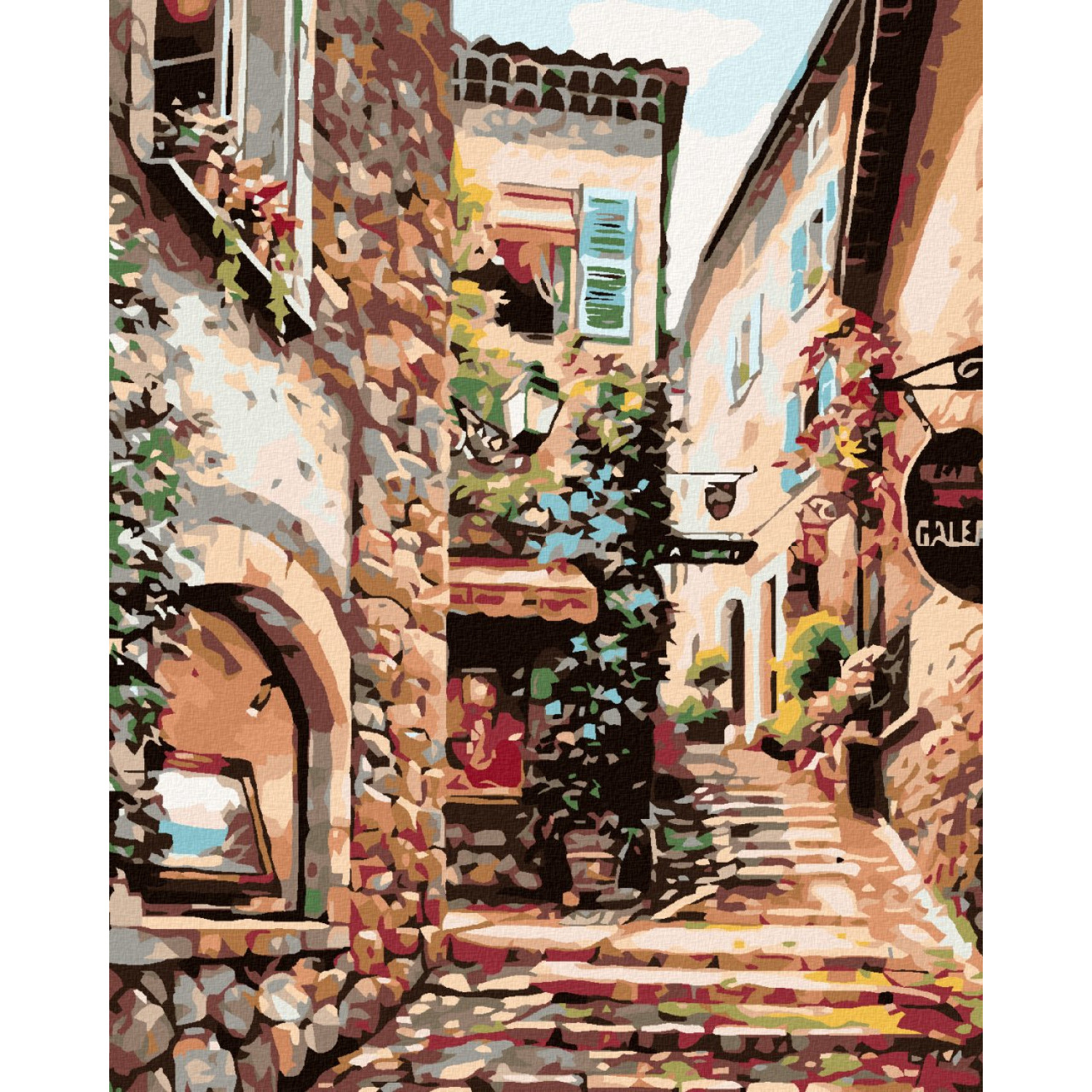 Рисуване по номера Италиански град, с подрамка, 40х50 см.