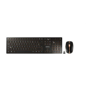 Kомплект клавиатура с мишка CHERRY DW 9100 SLIM, Безжичен, Черен/Бронз