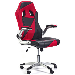 Геймърски стол Form, еко кожа, черно и червено